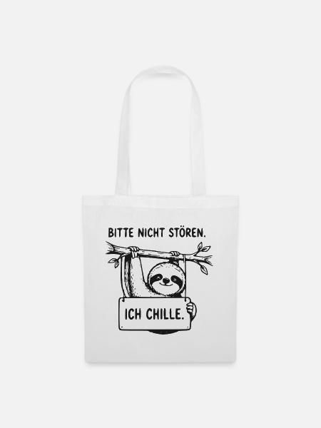 Ich Chille Sloth Sign - Stoffbeutel - Weiß