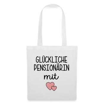 Herz - Glückliche Pensionärin - Stoffbeutel - Weiß - Vorne