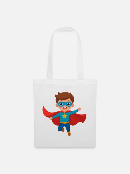 Comic Junge als Superheld – Heldenhaftes Design - Stoffbeutel - Weiß