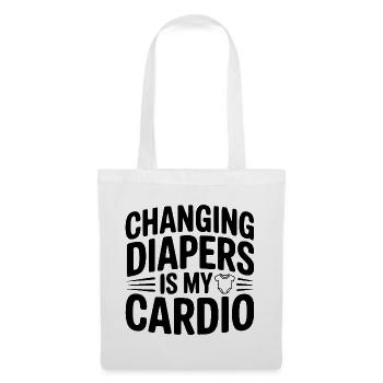 Windeln wechseln ist mein Cardio-Workout - Stoffbeutel - Weiß - Vorne