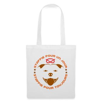Staffie pour toujours - 025 - Sac en tissu - blanc - Devant
