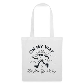 Retro Sun: On My Way to Brighten Your Day - Tote Bag - white - Front