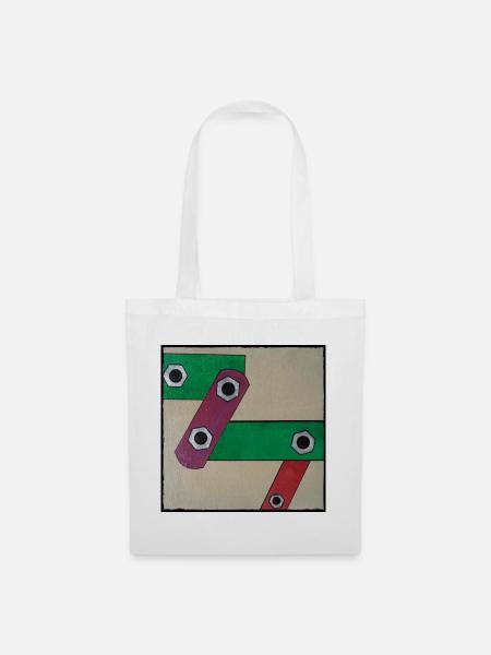 Geometrische Farbbande Popkunst - Stoffbeutel - Weiß
