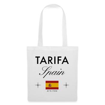 Tarifa Spanien Koordinaten Reise Souvenir - Stoffbeutel - Weiß - Vorne
