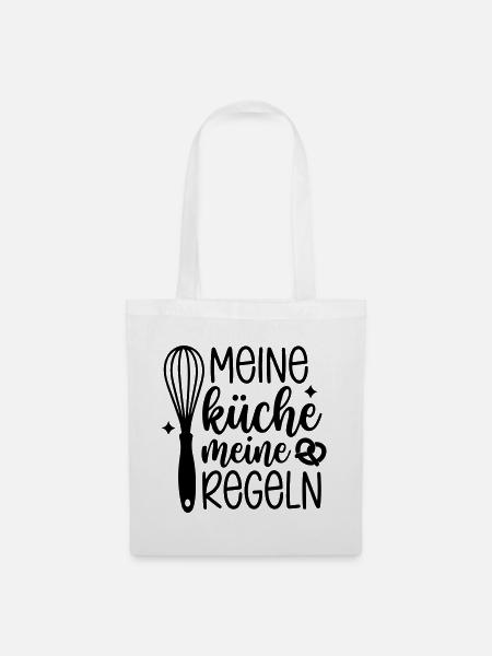 Meine Küche – Meine Regeln | Lustiger Koch Spruch - Stoffbeutel - Weiß