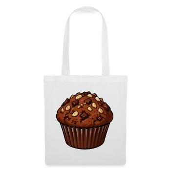 Schoko Muffin Mit Nussstückchen - Stoffbeutel - Weiß - Vorne