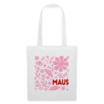 Blumen für Maus - Stoffbeutel - Weiß - Vorne
