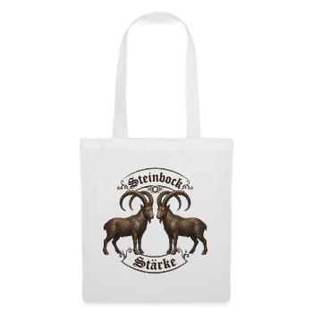 Steinbock Stärke Ornamentziegen - Stoffbeutel - Weiß - Vorne