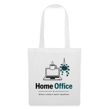 Home Office Kaffee und Pflanzen - Stoffbeutel - Weiß - Vorne