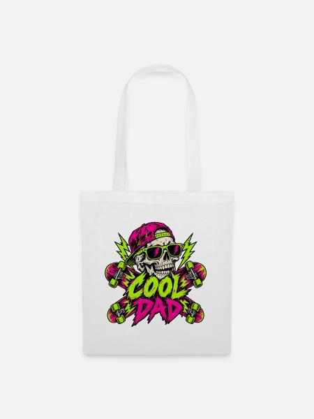 Neon Skull Dad Skater - Stoffbeutel - Weiß