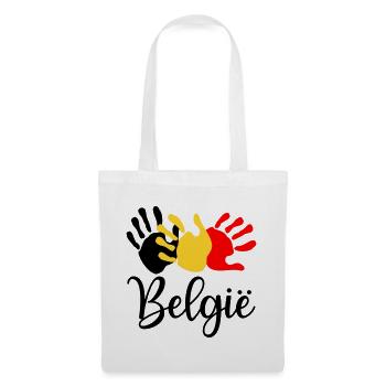 Hände Belgien Englisch - Stoffbeutel - Weiß - Vorne
