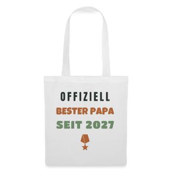 Offiziell Bester Papa seit 2027 Geschenk Werdender - Stoffbeutel - Weiß - Vorne