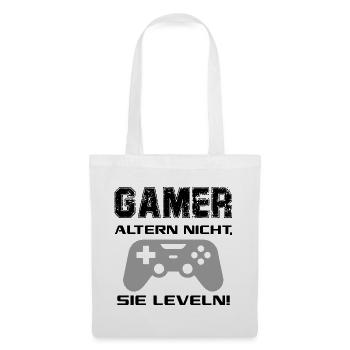 Gamer altern nicht Sie leveln Zocken Joypad Spiel - Stoffbeutel - Weiß - Vorne
