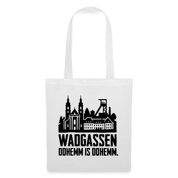 Wadgassen dohemm is dohemm spruch silhouette - Stoffbeutel - Weiß - Vorne