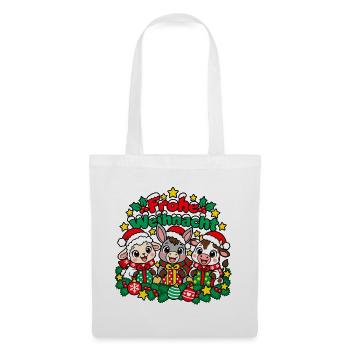 Bauernhof Weihnachten - Stoffbeutel - Weiß - Vorne