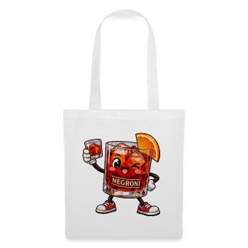 Negroni Kawaii Style – Süßer Cocktailspaß - Stoffbeutel - Weiß - Vorne