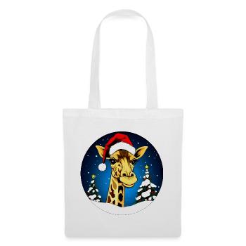 Giraffen Weihnachten - Stoffbeutel - Weiß - Vorne