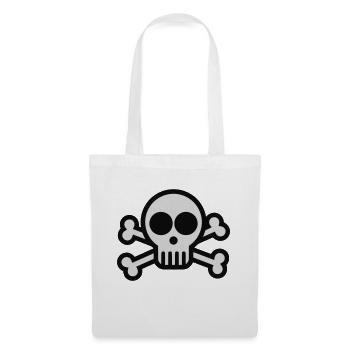 Crâne et os croisés de pirate - Sac en tissu - blanc - Devant