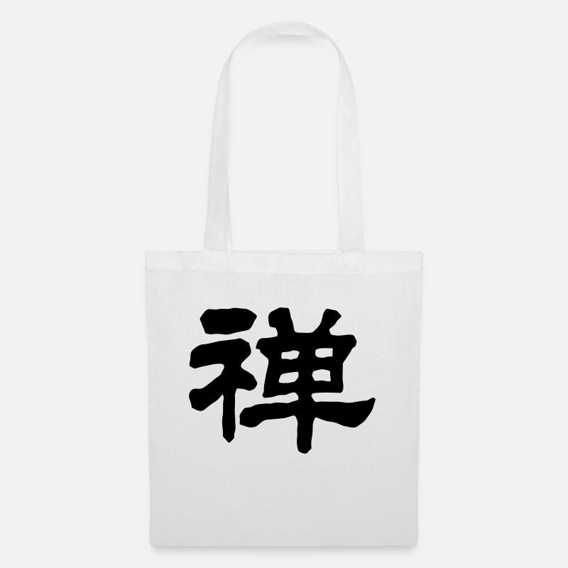 Chinesische Worte: Zen - Stoffbeutel - Weiß