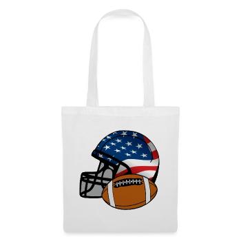 Flaggen-Helm Football Patriotisch - Stoffbeutel - Weiß - Vorne