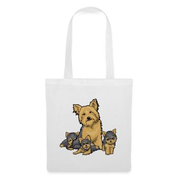 Terrier Family Trio with Pups - Tote Bag - white - Front