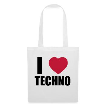 I LOVE TECHNO 2 - Sac en tissu - blanc - Devant
