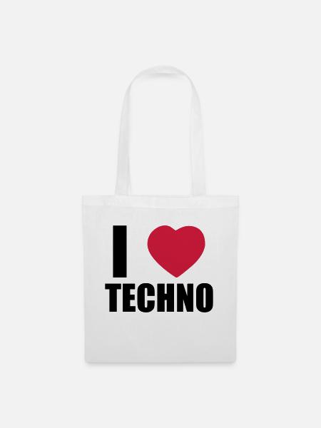 I LOVE TECHNO 2 - Tote Bag - white