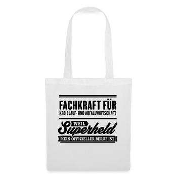 Superheld Fachkraft Kreislauf und Abfallwirtschaft - Stoffbeutel - Weiß - Vorne