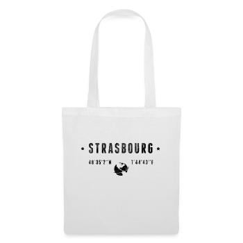 Strasbourg Coordonnées Géographiques Stylisées - Sac en tissu - blanc - Devant