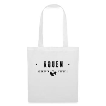 Rouen Coordonnées Géographiques Stylisées - Sac en tissu - blanc - Devant