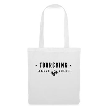 Tourcoing Coordonnées Géographiques Stylisées - Sac en tissu - blanc - Devant
