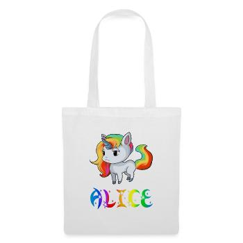 Unicorn Alice - Tote Bag - white - Front