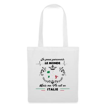 MA VIE EST EN ITALIE - Sac en tissu - blanc - Devant