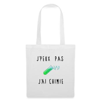 J'peux Pas J'ai Chimie Éprouvette - Sac en tissu - blanc - Devant