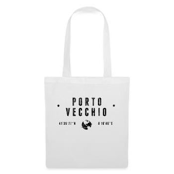 Porto Vecchio Coordonnées Géographiques Stylisées - Sac en tissu - blanc - Devant