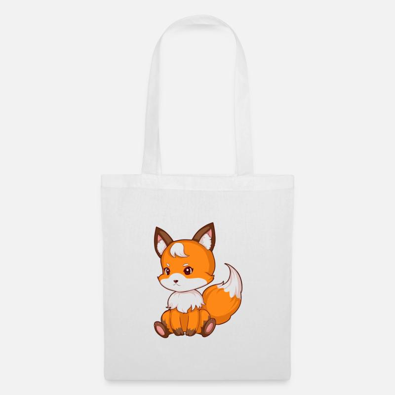 Süsser sitzender Fuchs - Stoffbeutel - Weiß