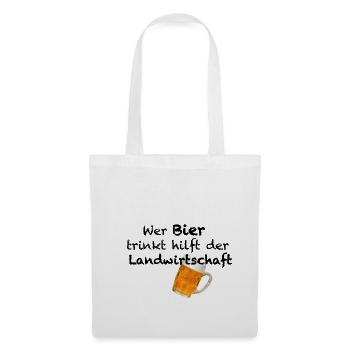 Wer Bier trinkt hilft der Landwirtschaft - Stoffbeutel - Weiß - Vorne