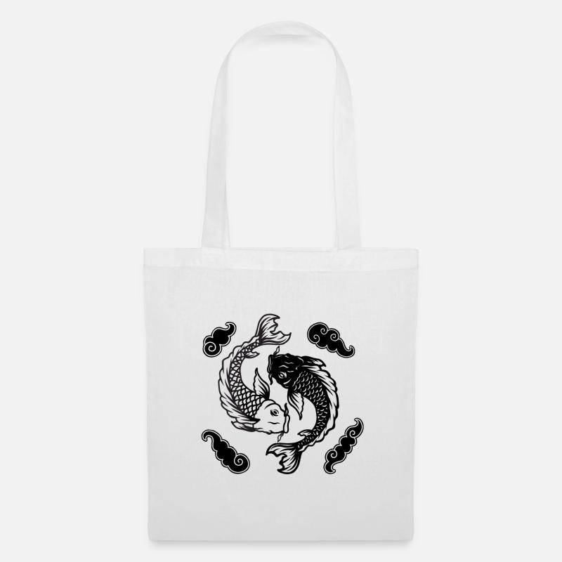 Koi Yin Yang -henki - Kangaskassi - valkoinen
