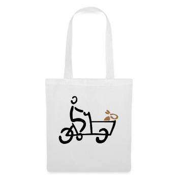 Bakfiets Hund Lastenrad Fahrrad - Stoffbeutel - Weiß - Vorne