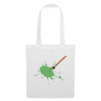 Green Paint Splash with Brush - Tote Bag - white - Front