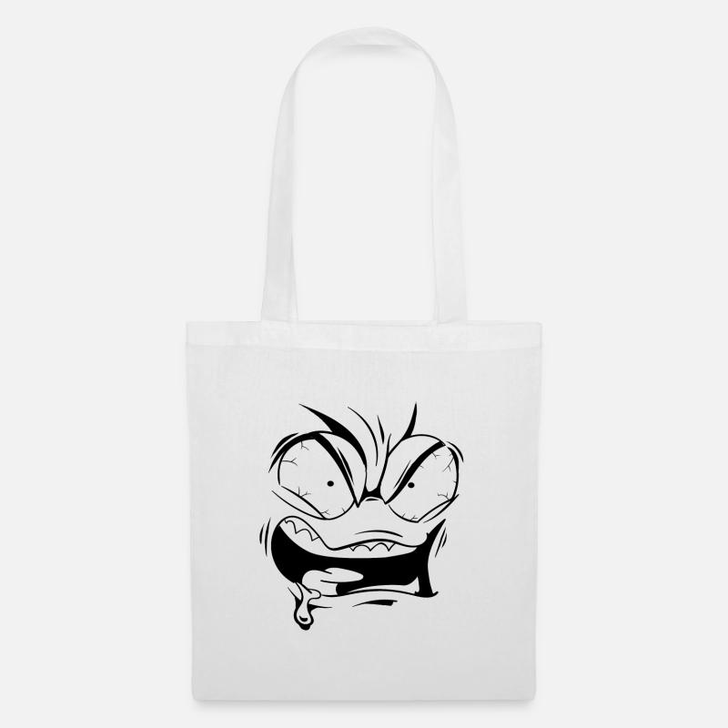 Angry face - Tote Bag - white