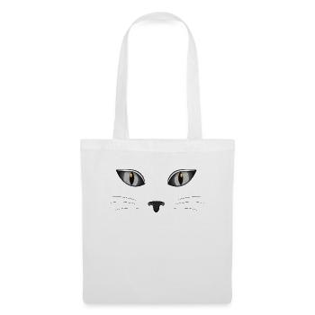 Katze Kätzchen Miau Hauskatze Katzenauge Katzendam - Stoffbeutel - Weiß - Vorne