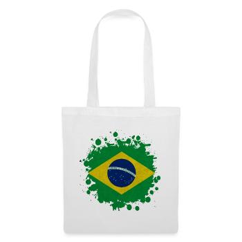 Brésil Tache tache de cadeau drapeau Amérique du Sud - Sac en tissu - blanc - Devant