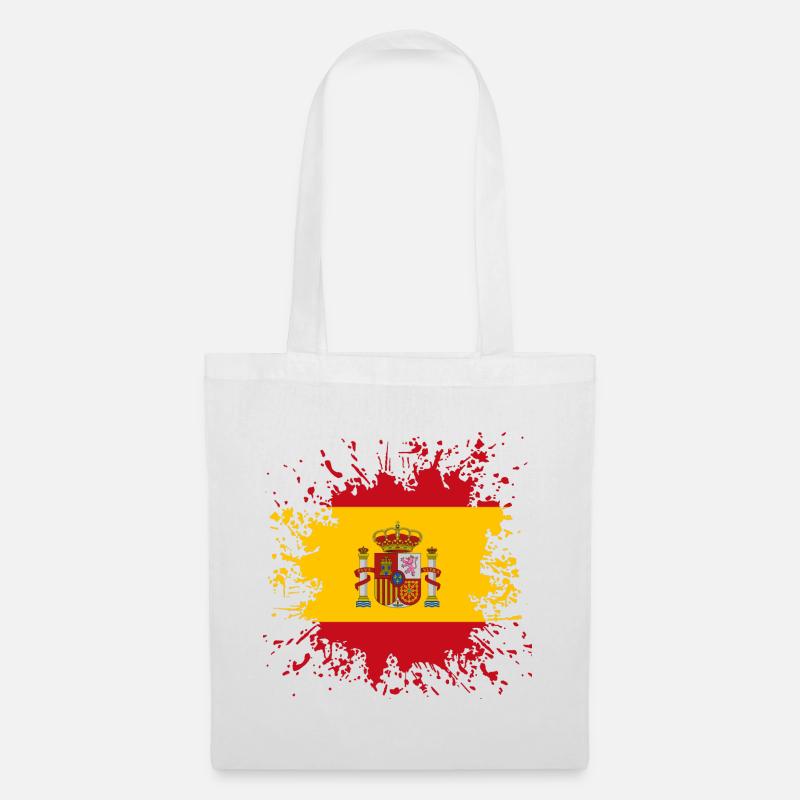 Spanien Flagge Farbspritzer - Stoffbeutel - Weiß