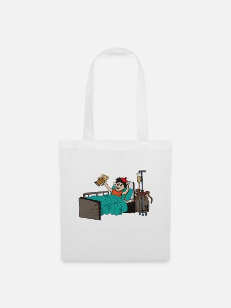 Patient Bier Geschenk - Stoffbeutel - Weiß