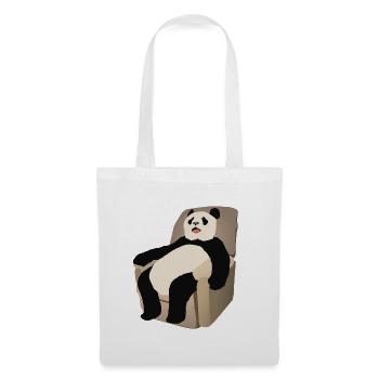 Panda auf dem Sessel - Stoffbeutel - Weiß - Vorne