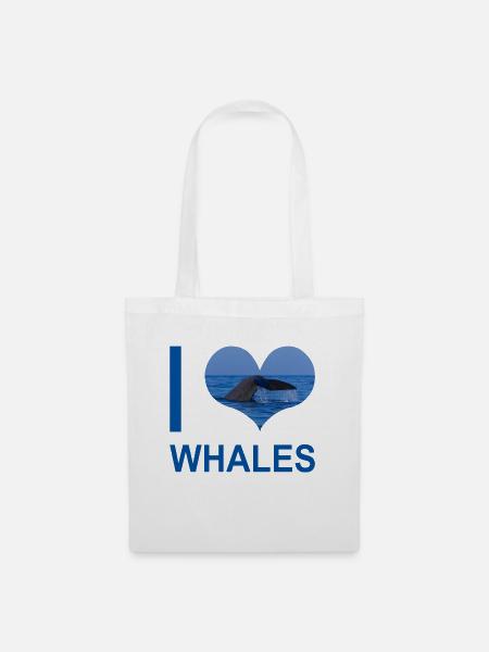 I love whales - Stoffbeutel - Weiß