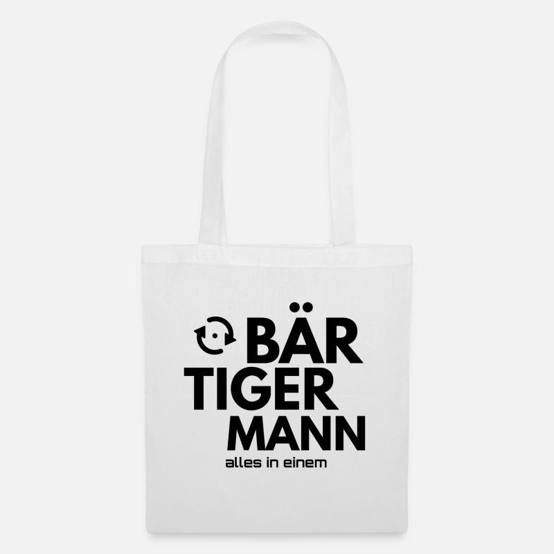 BÄR TIGER MANN - Stoffbeutel - Weiß