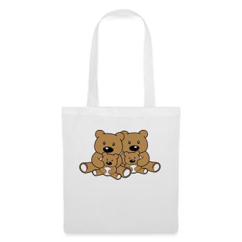 family siblings children dad mum baby cub l - Tote Bag - white - Front
