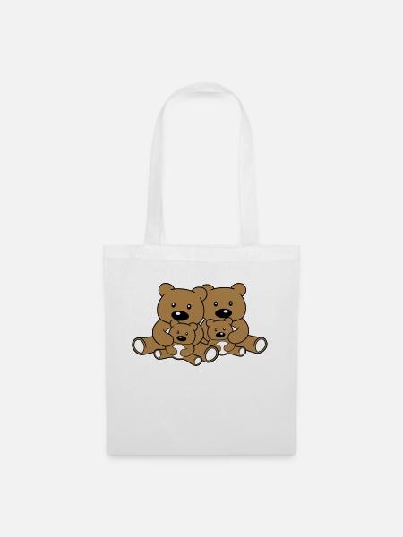 famille frères et sœurs enfants papa maman bébé cub l - Sac en tissu - blanc